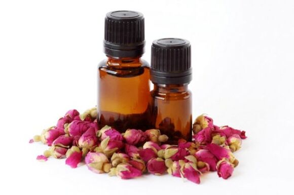 Rose essential oil rejuvenates the skin